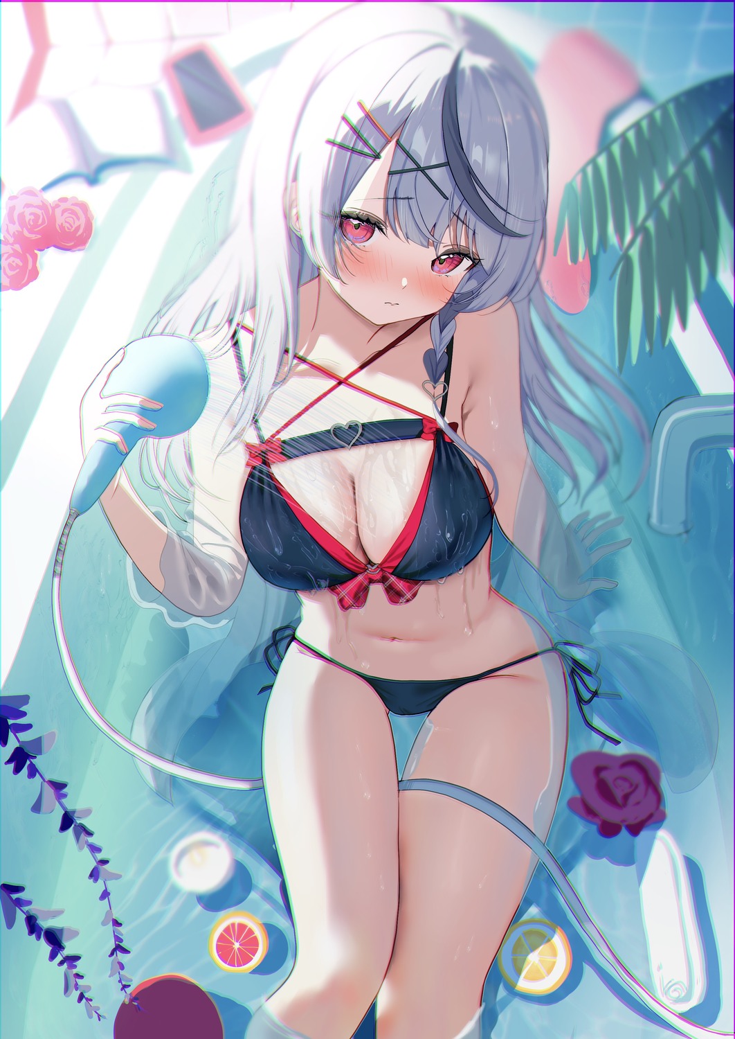 bikini hololive jinbei_(user_tpny4757) sakamata_chloe see_through swimsuits