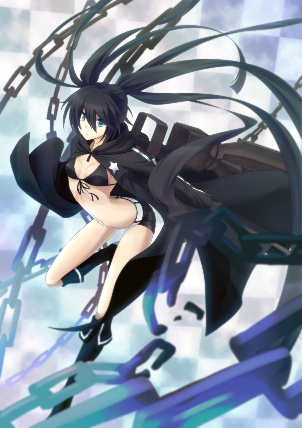 black_rock_shooter black_rock_shooter_(character) garuku gun vocaloid