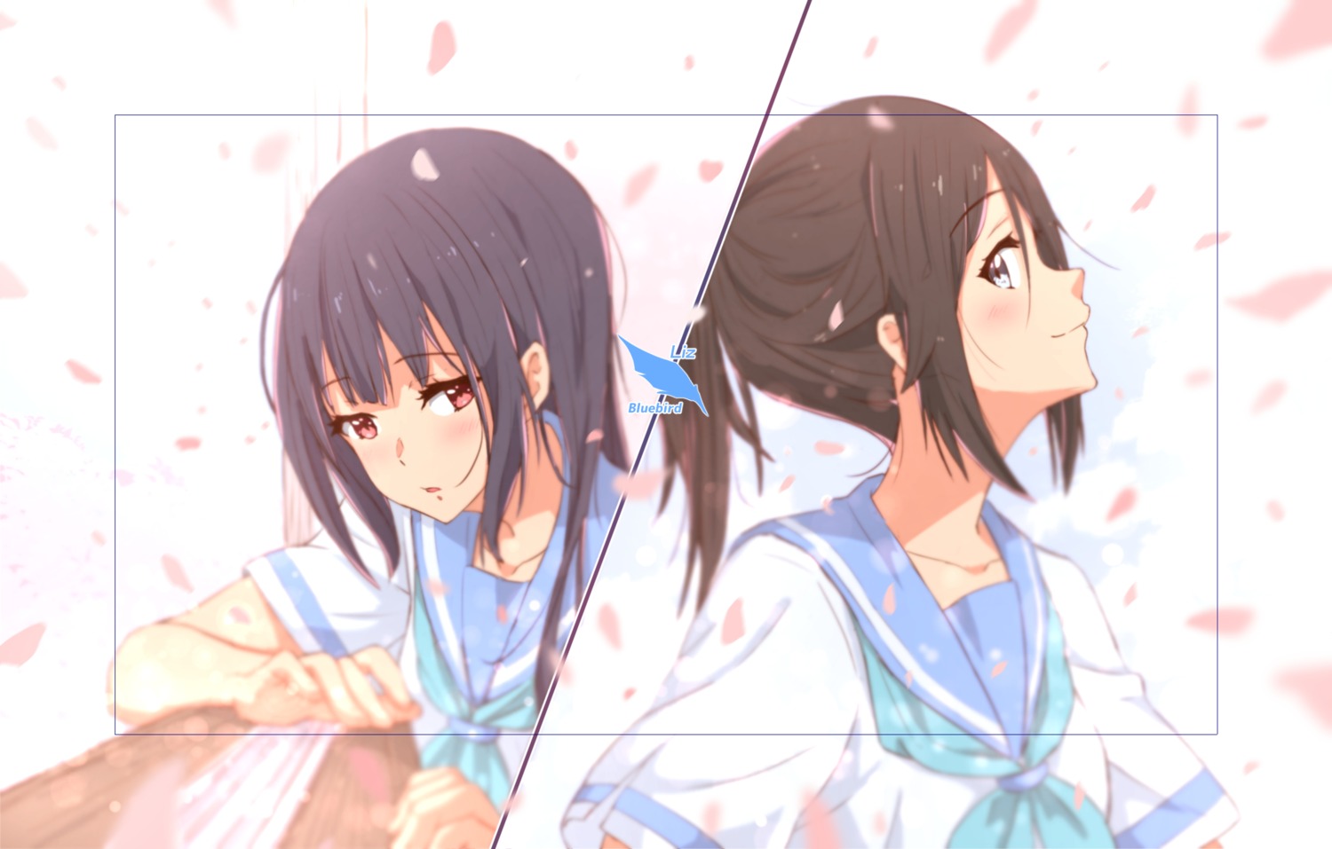 hibike!_euphonium kasaki_nozomi kazeno liz_to_aoi_tori seifuku yoroizuka_mizore