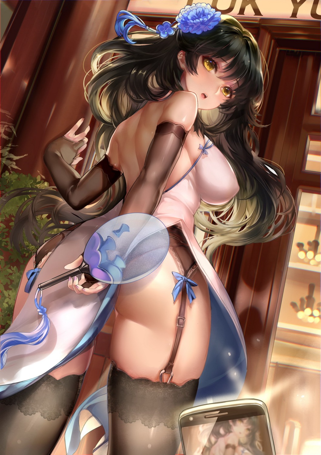 ass chinadress erect_nipples girls_frontline pantsu qbz-95_(girls_frontline) st.microscope stockings thighhighs