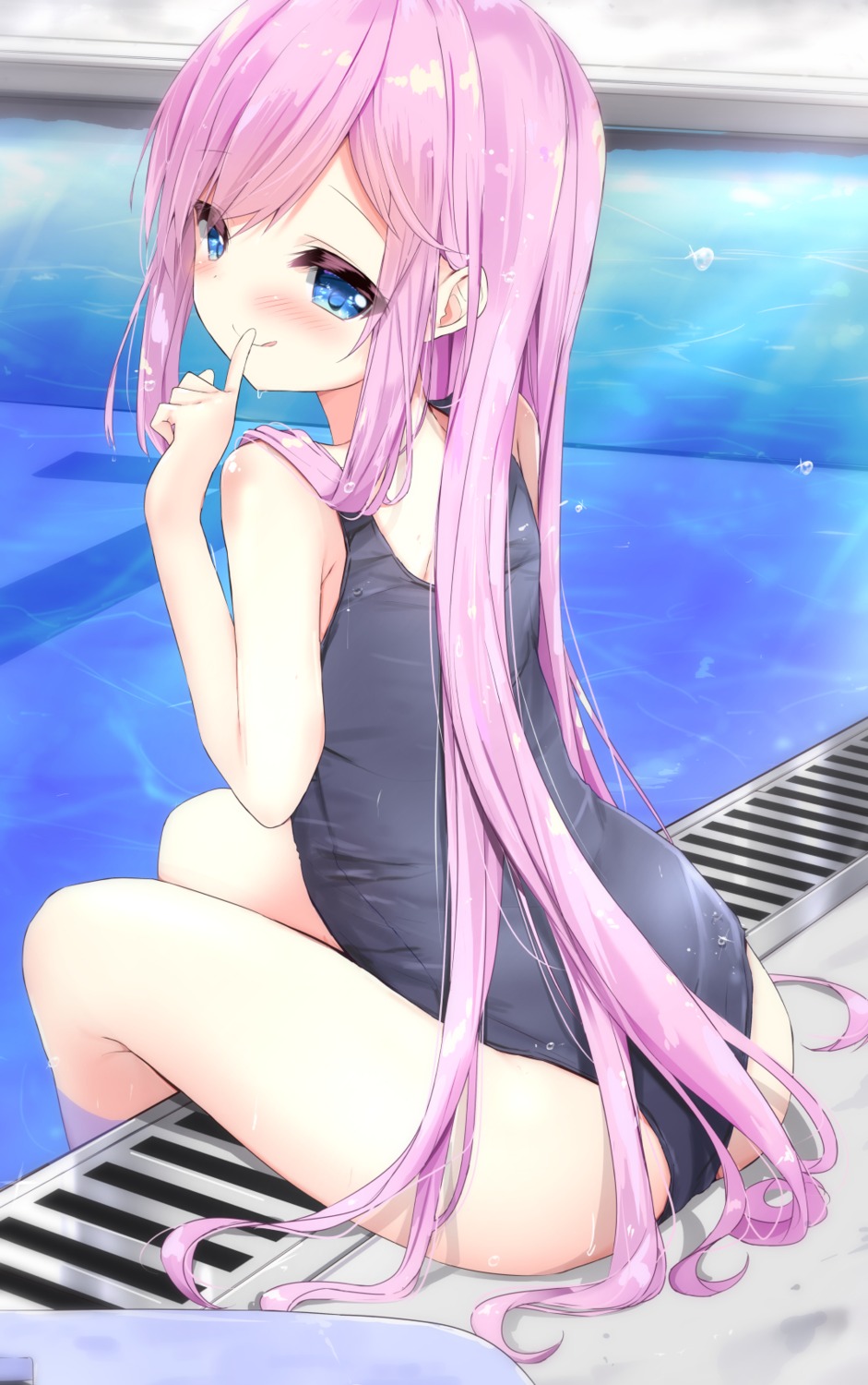 ass fairy_eye sakuraba_moeka school_swimsuit swimsuits wet