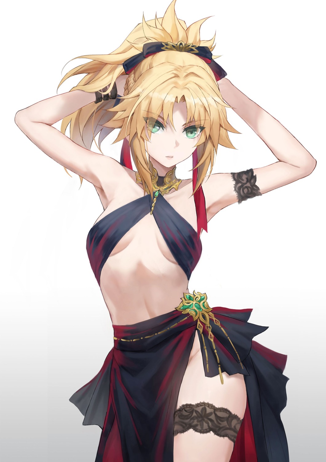 fate/apocrypha fate/grand_order fate/stay_night garter mordred_(fate) no_bra nopan tonee