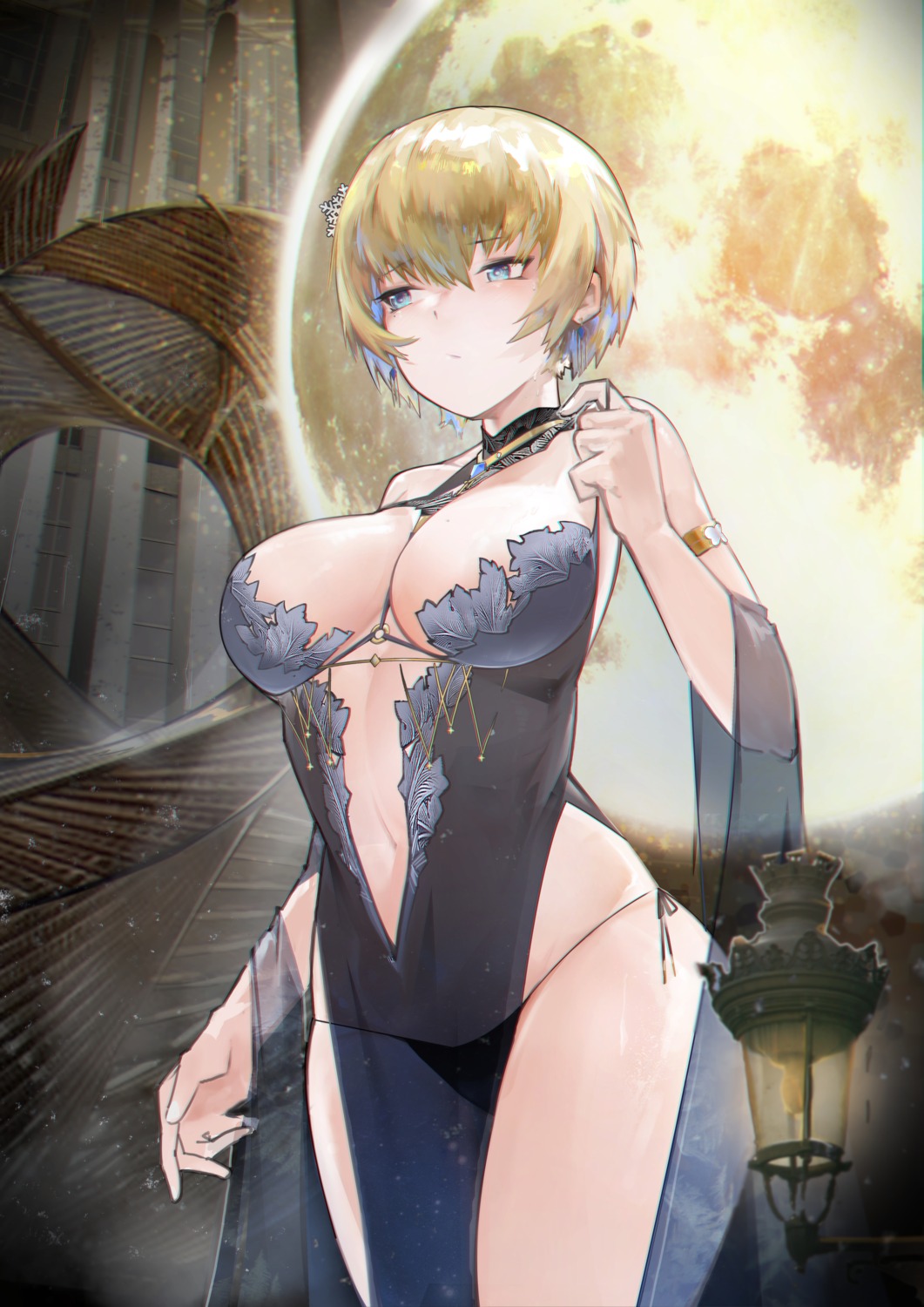 dress jumbowhopper no_bra pantsu see_through string_panties