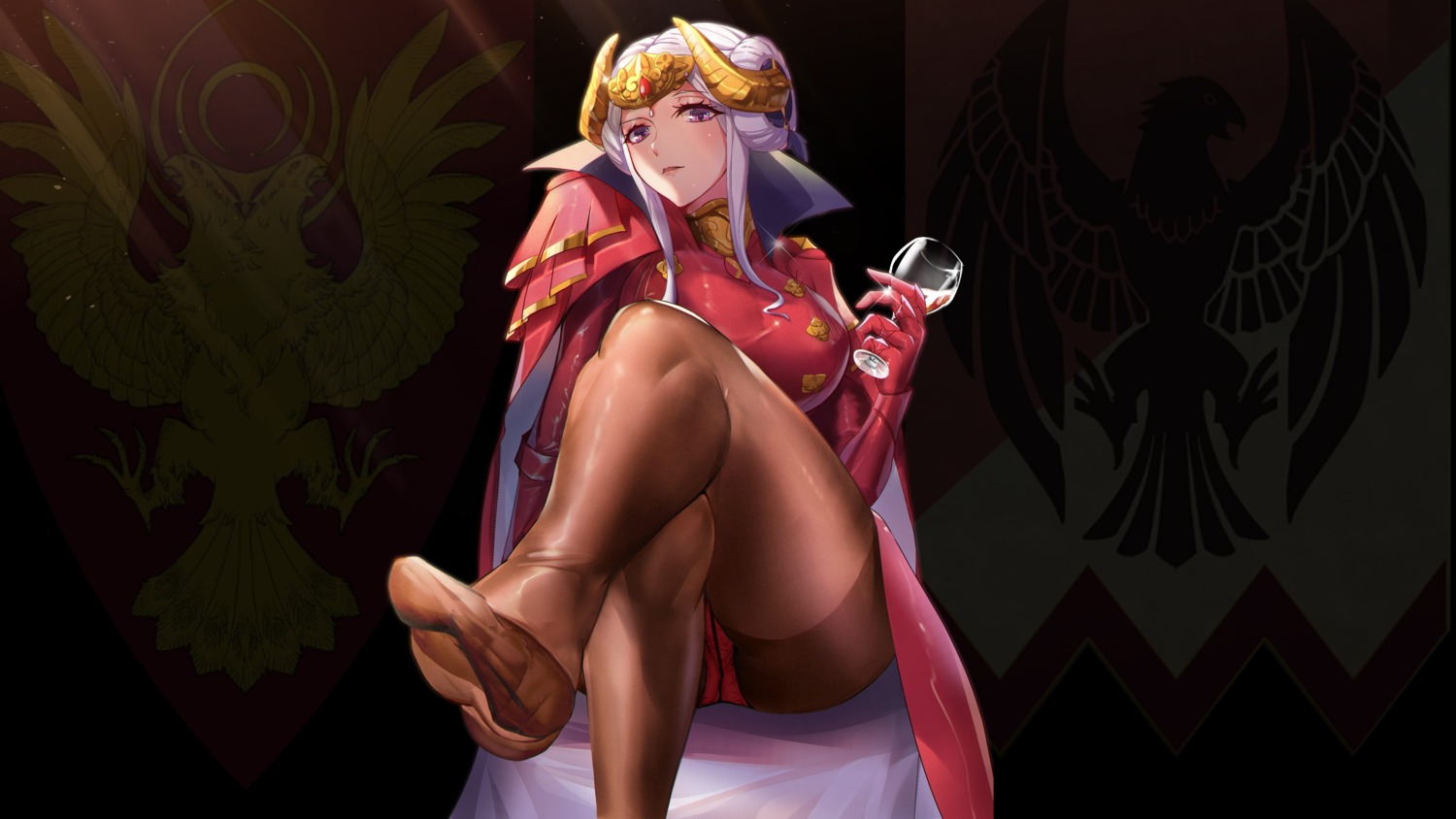 edelgard_von_hresvelg feet fire_emblem fire_emblem_three_houses horns lee_domino pantsu pantyhose uniform