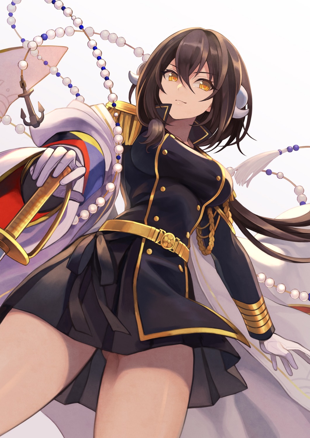 azur_lane horns mikasa_(azur_lane) sword uniform yuko_(uc_yuk)