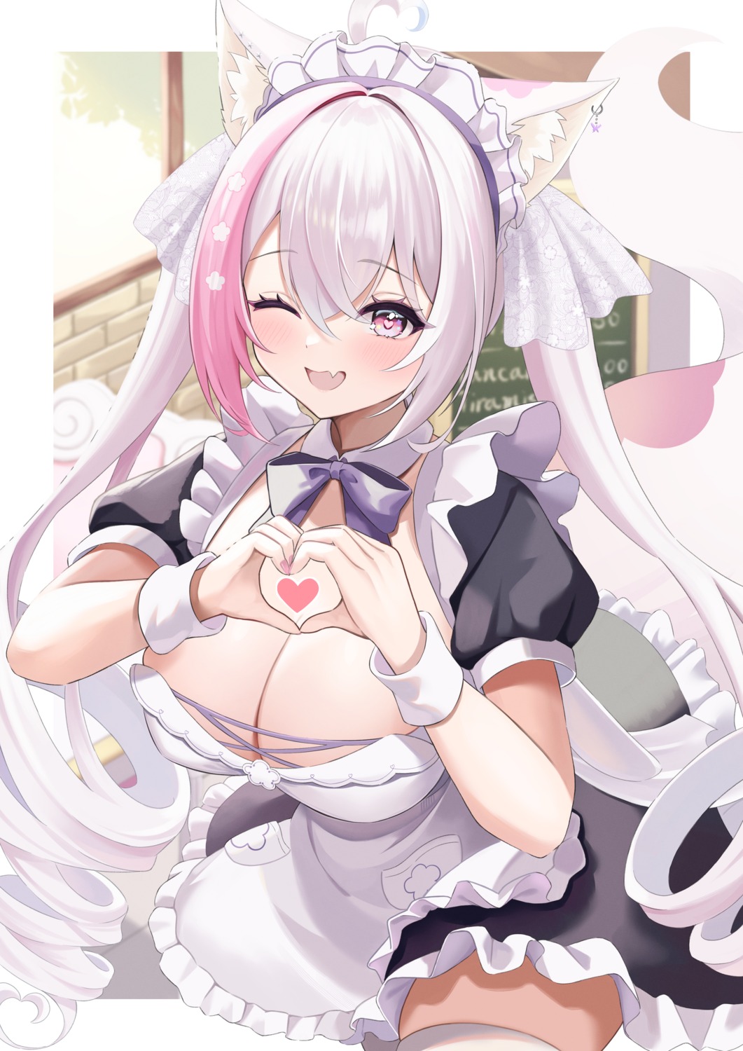 animal_ears elegant1266 maid no_bra tail thighhighs