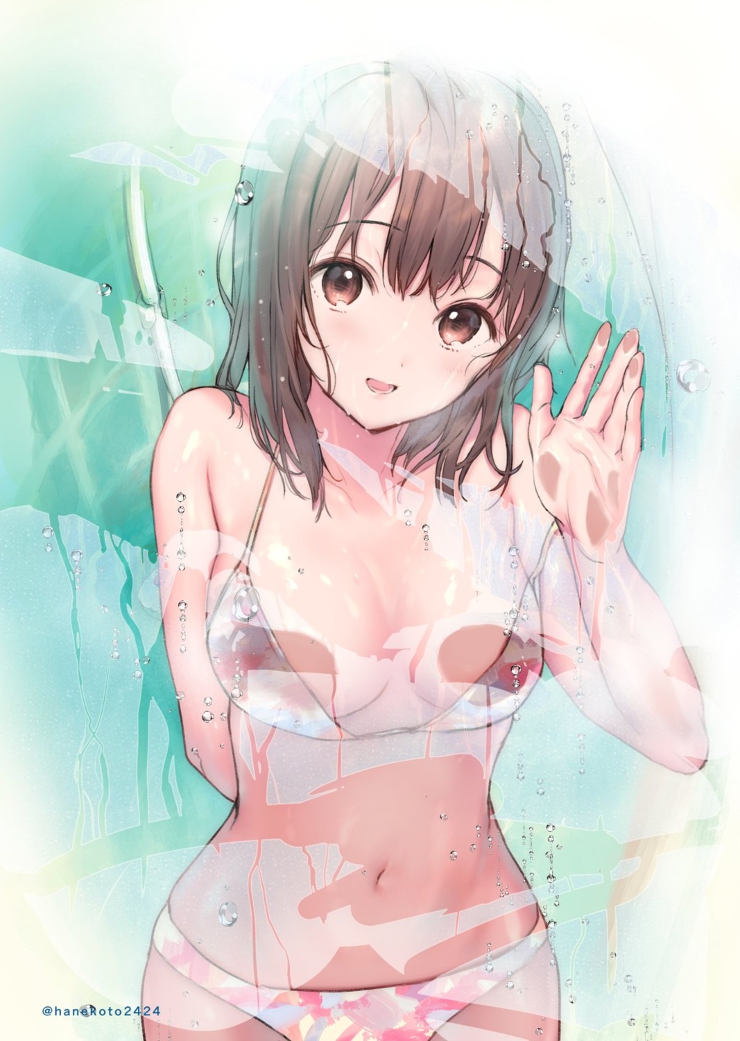 bikini hanekoto swimsuits wardrobe_malfunction wet