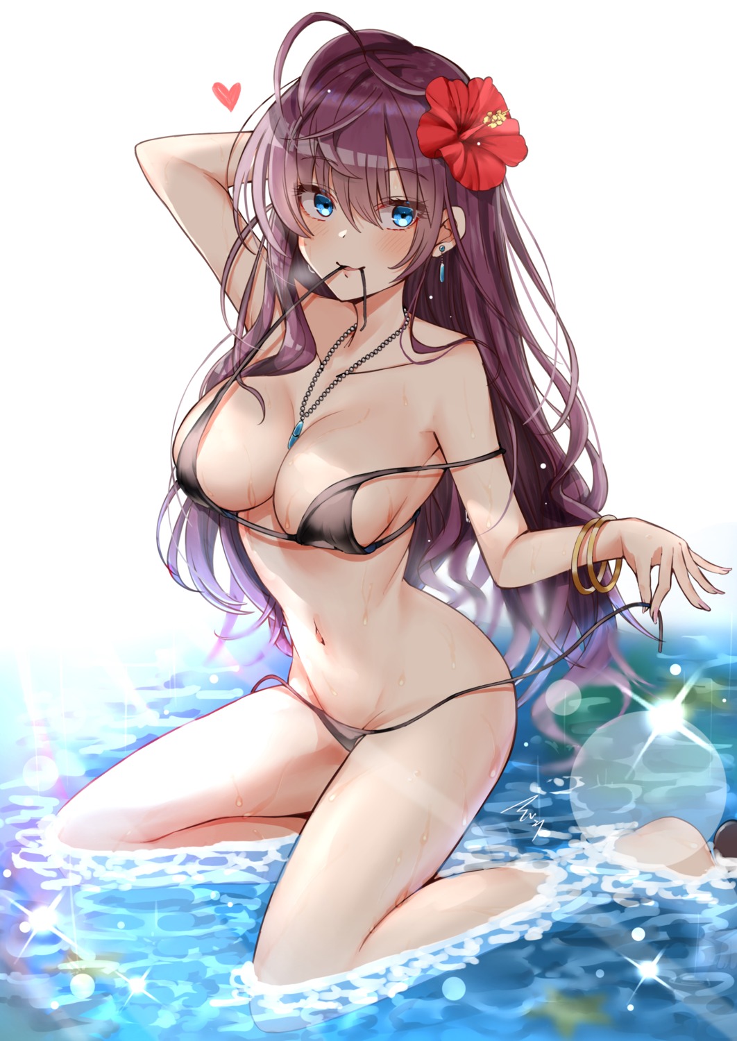 bikini ichinose_shiki mabanna panty_pull swimsuits the_idolm@ster the_idolm@ster_cinderella_girls undressing wet