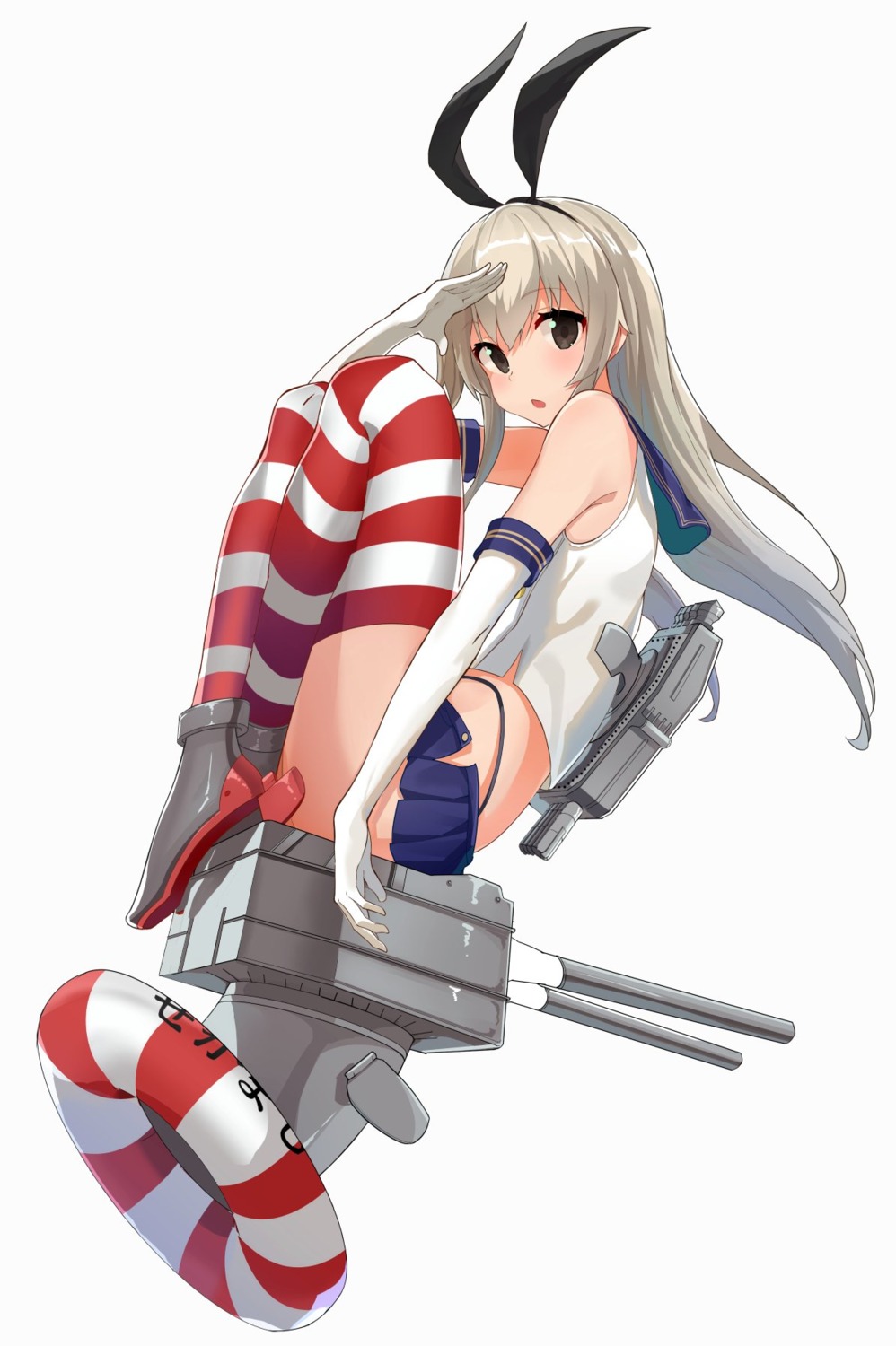 heels kantai_collection oweee pantsu rensouhou-chan shimakaze_(kancolle) thighhighs