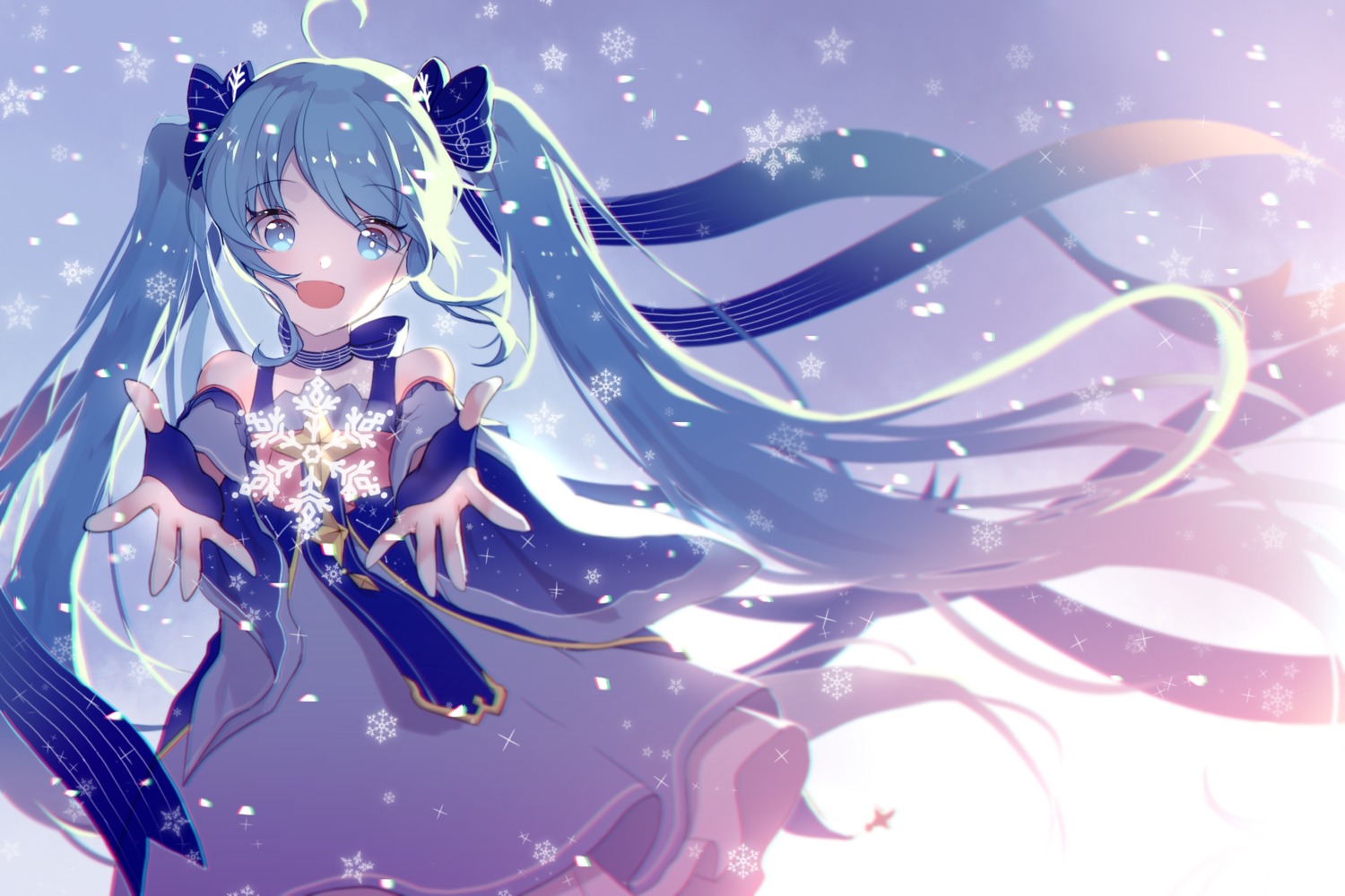 dress hatsune_miku mechuragi vocaloid wallpaper yuki_miku