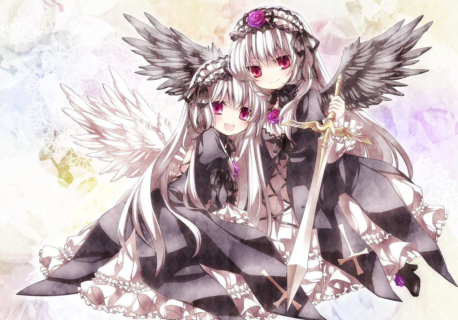 gothic_lolita lolita_fashion moru rozen_maiden suigintou sword wings