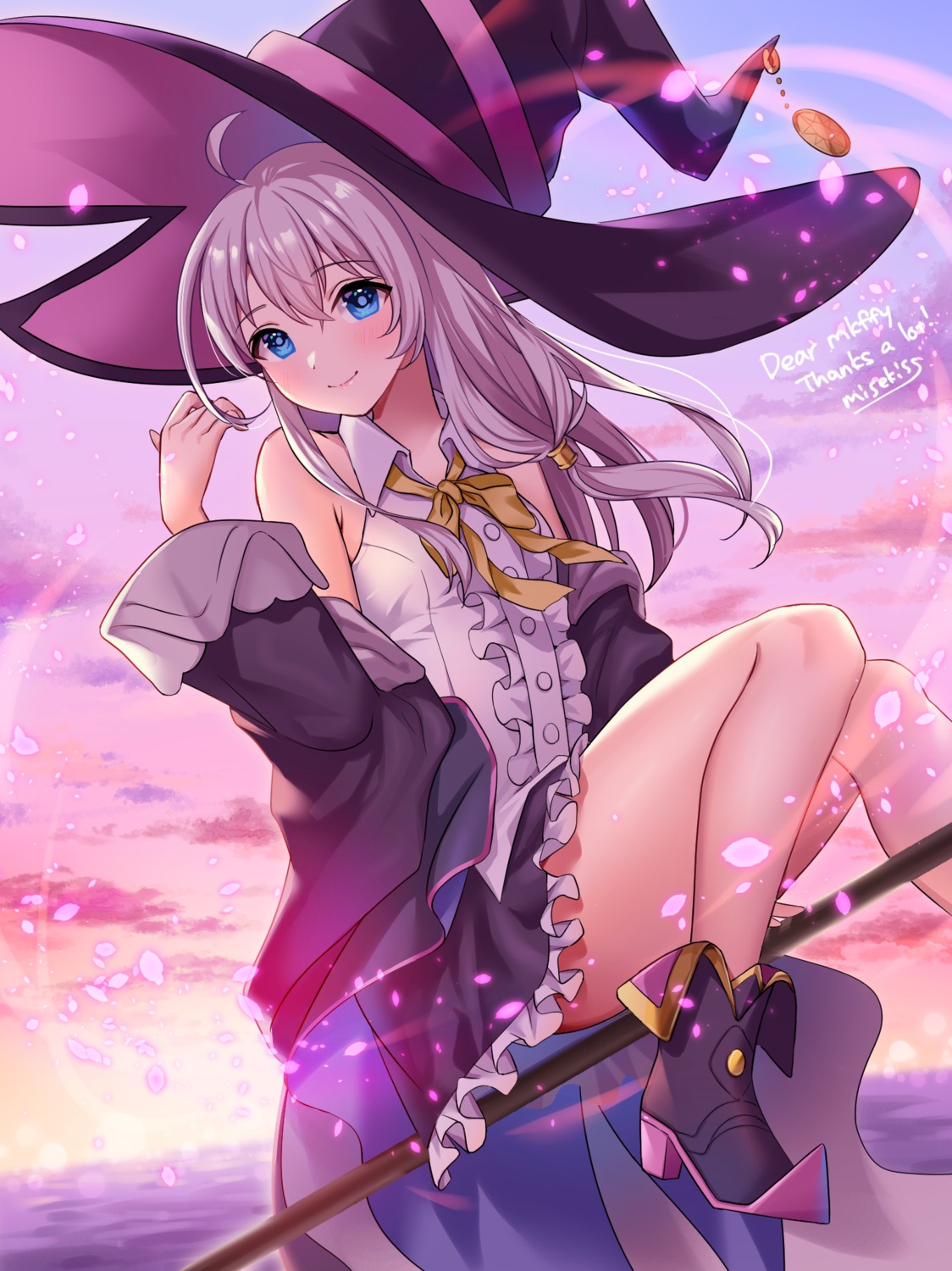 elaina_(majo_no_tabitabi) heels majo_no_tabitabi misekiss skirt_lift witch