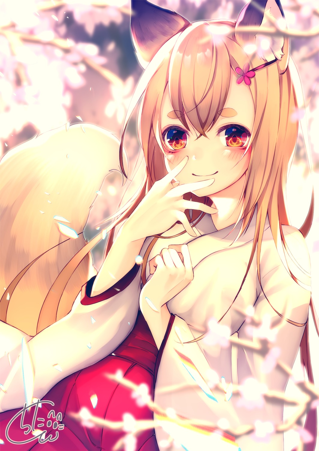 animal_ears chita_(ketchup) japanese_clothes kitsune tail