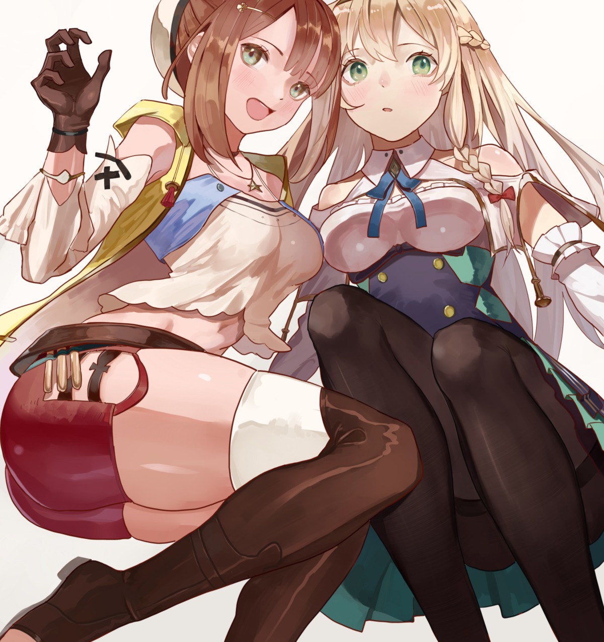 atelier atelier_ryza klaudia_valentz pantyhose reisalin_stout skirt_lift thighhighs vic