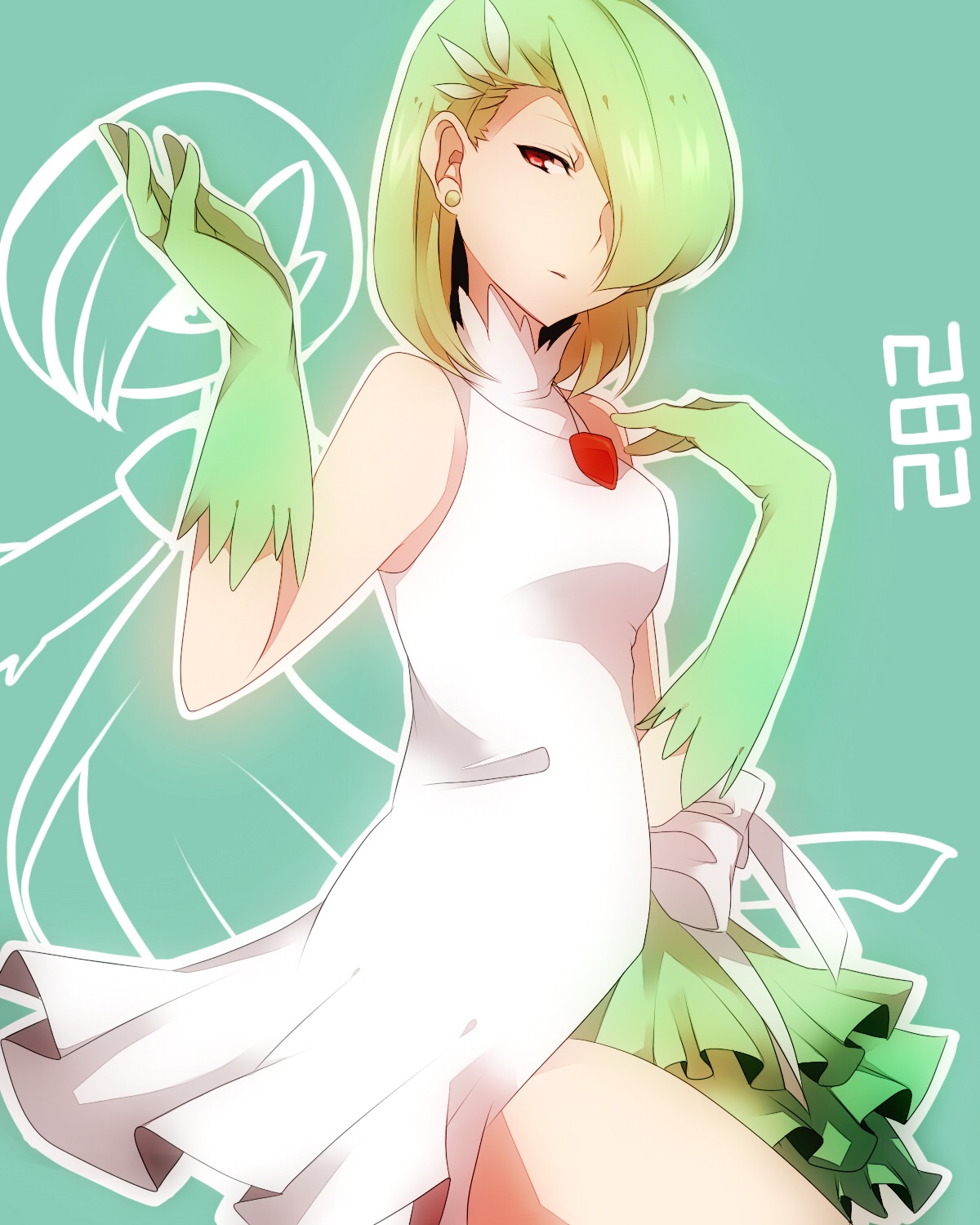 anthropomorphization dress gardevoir pokemon takeshima_(nia)