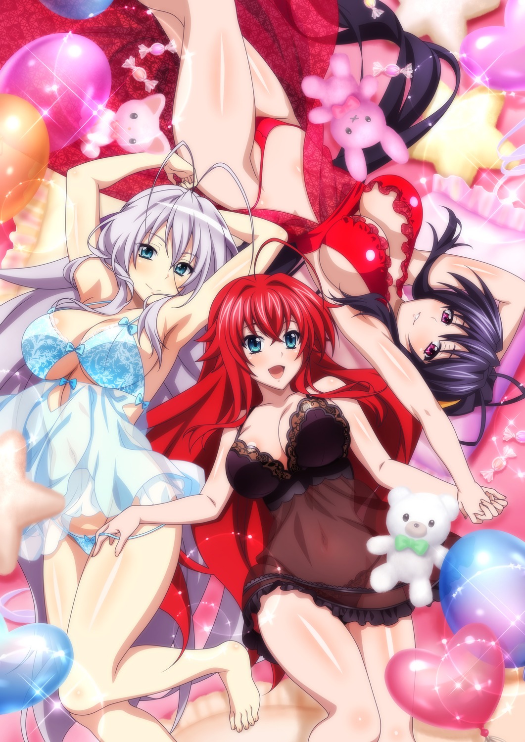 highschool_dxd himejima_akeno lingerie marvelous_entertainment pantsu panty_pull rias_gremory rossweisse see_through undressing