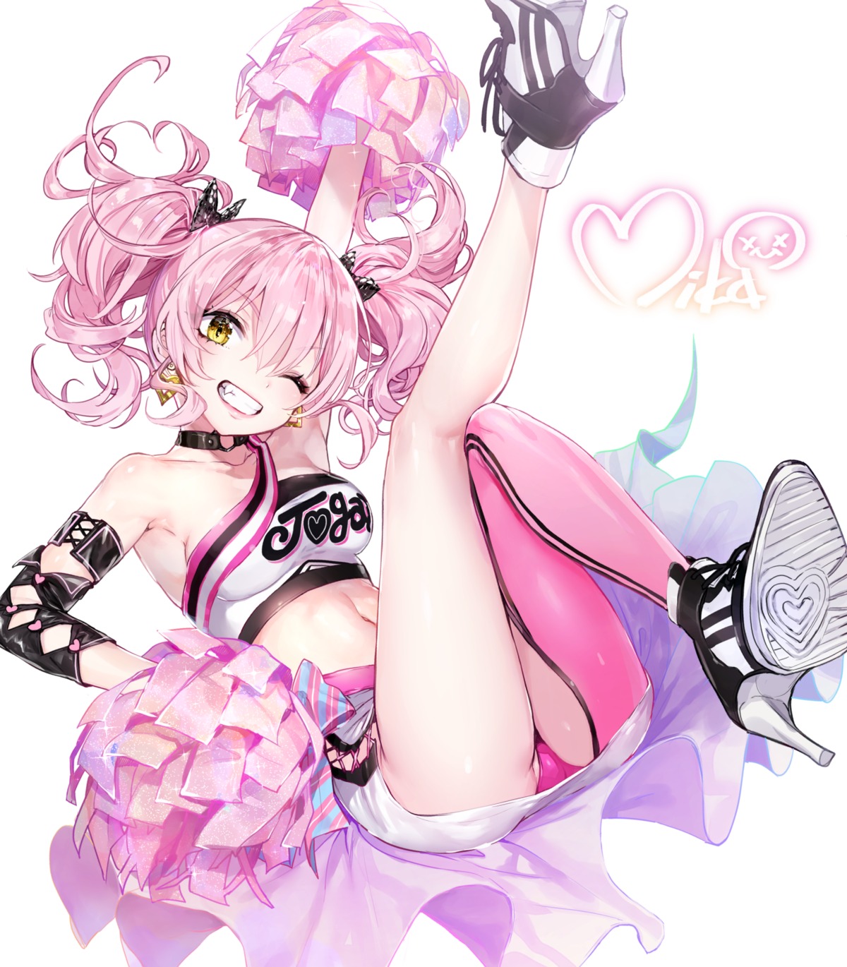 cheerleader heels jougasaki_mika nekometaru pantsu the_idolm@ster the_idolm@ster_cinderella_girls