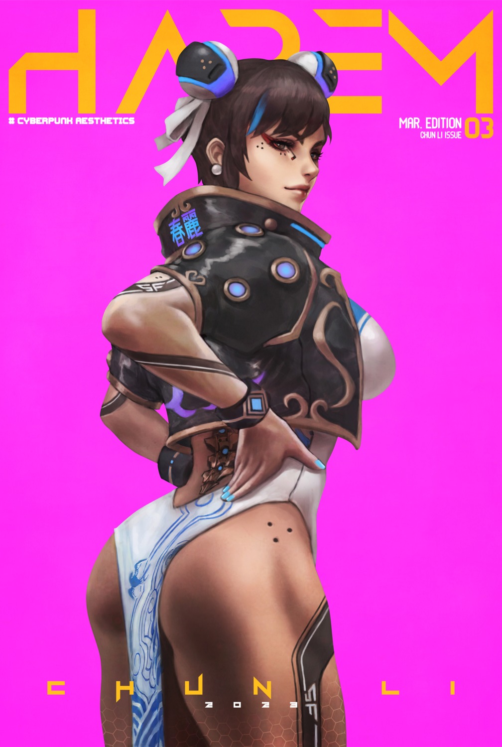 ass chinadress chun_li mecha_musume monori_rogue street_fighter street_fighter_vi tattoo