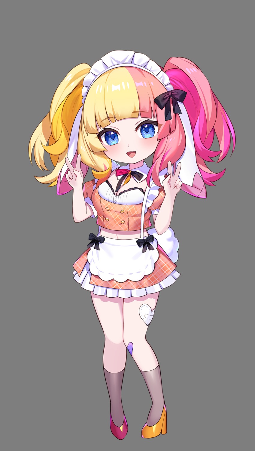 animal_ears bandaid bunny_ears chibi cleavage connectopia gachikoi_neon heels maid tagme transparent_png