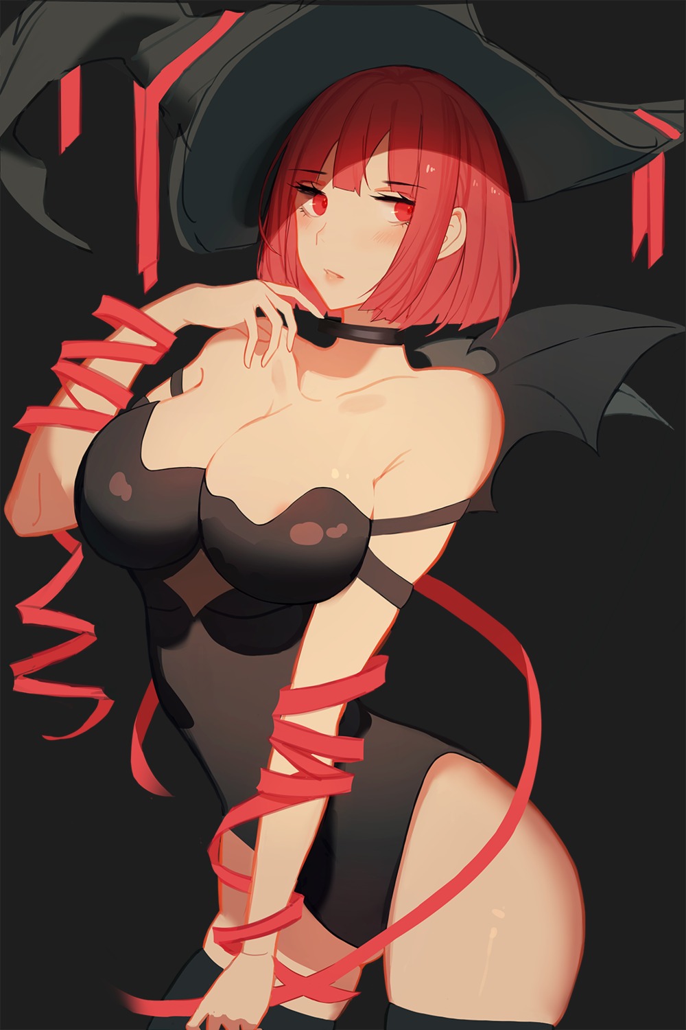 areola leotard no_bra tagme thighhighs wings witch