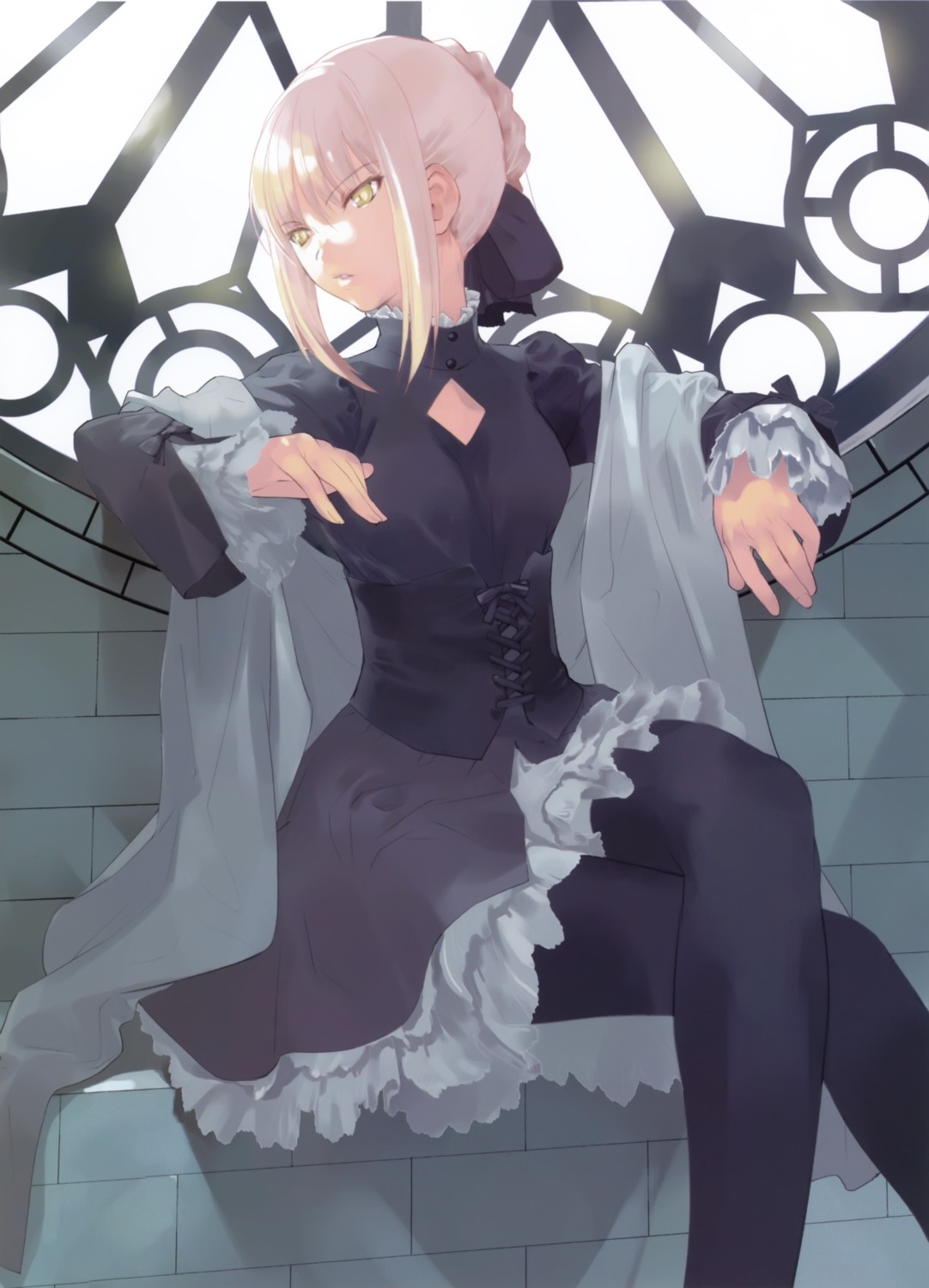 dress fate/stay_night okazaki_takeshi pantyhose saber saber_alter