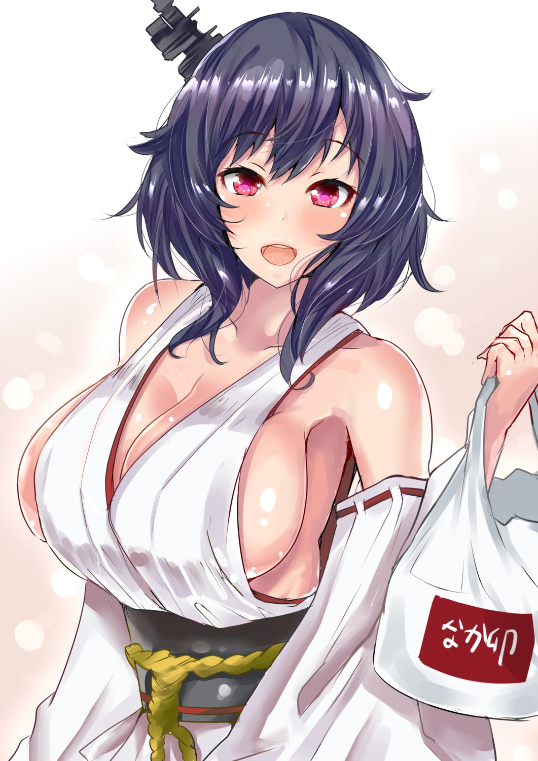 cleavage japanese_clothes kantai_collection no_bra sankakusui_(artist) underboob yamashiro_(kancolle)