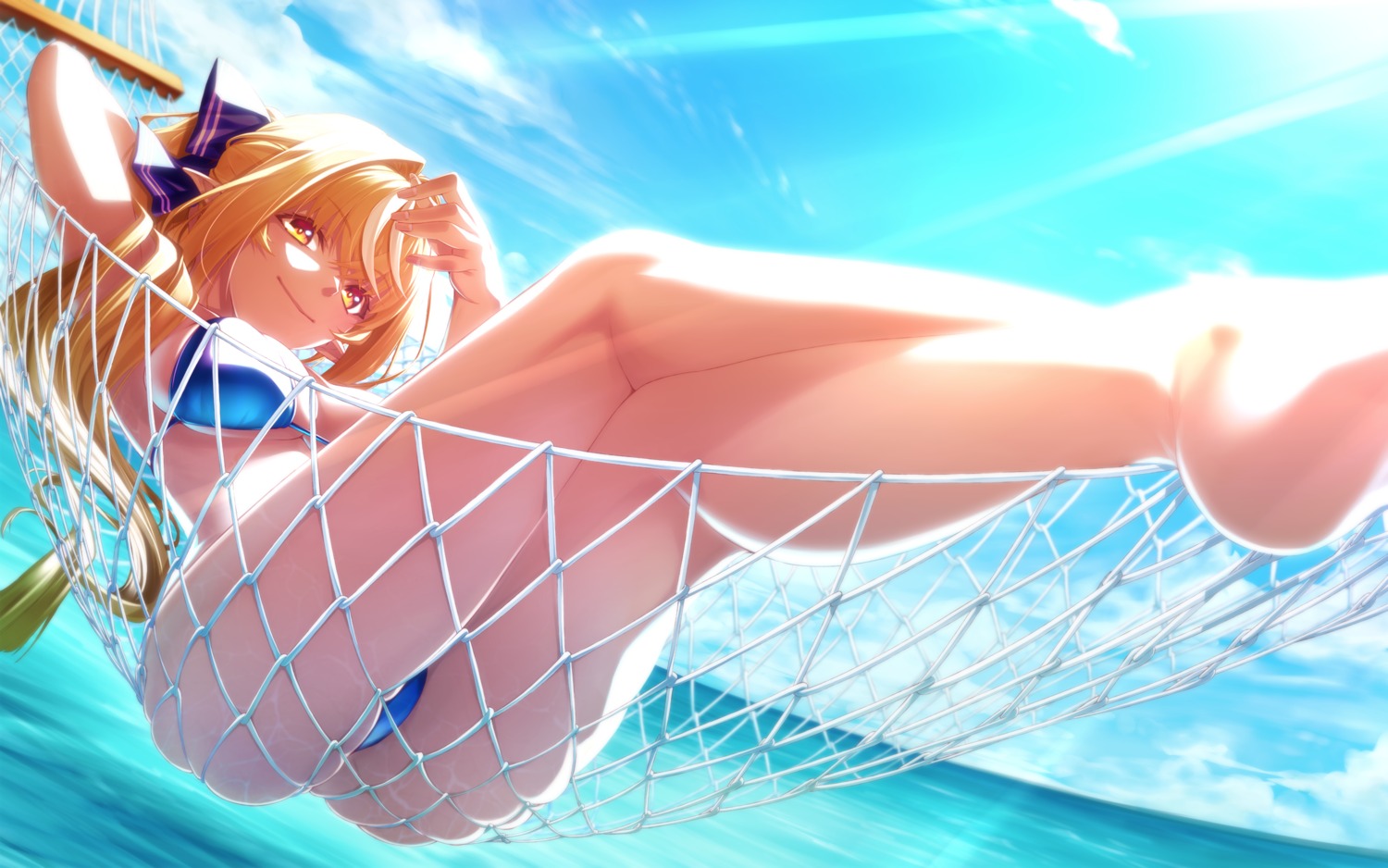 bikini elf hololive pointy_ears shiranui_flare swimsuits tagme thong