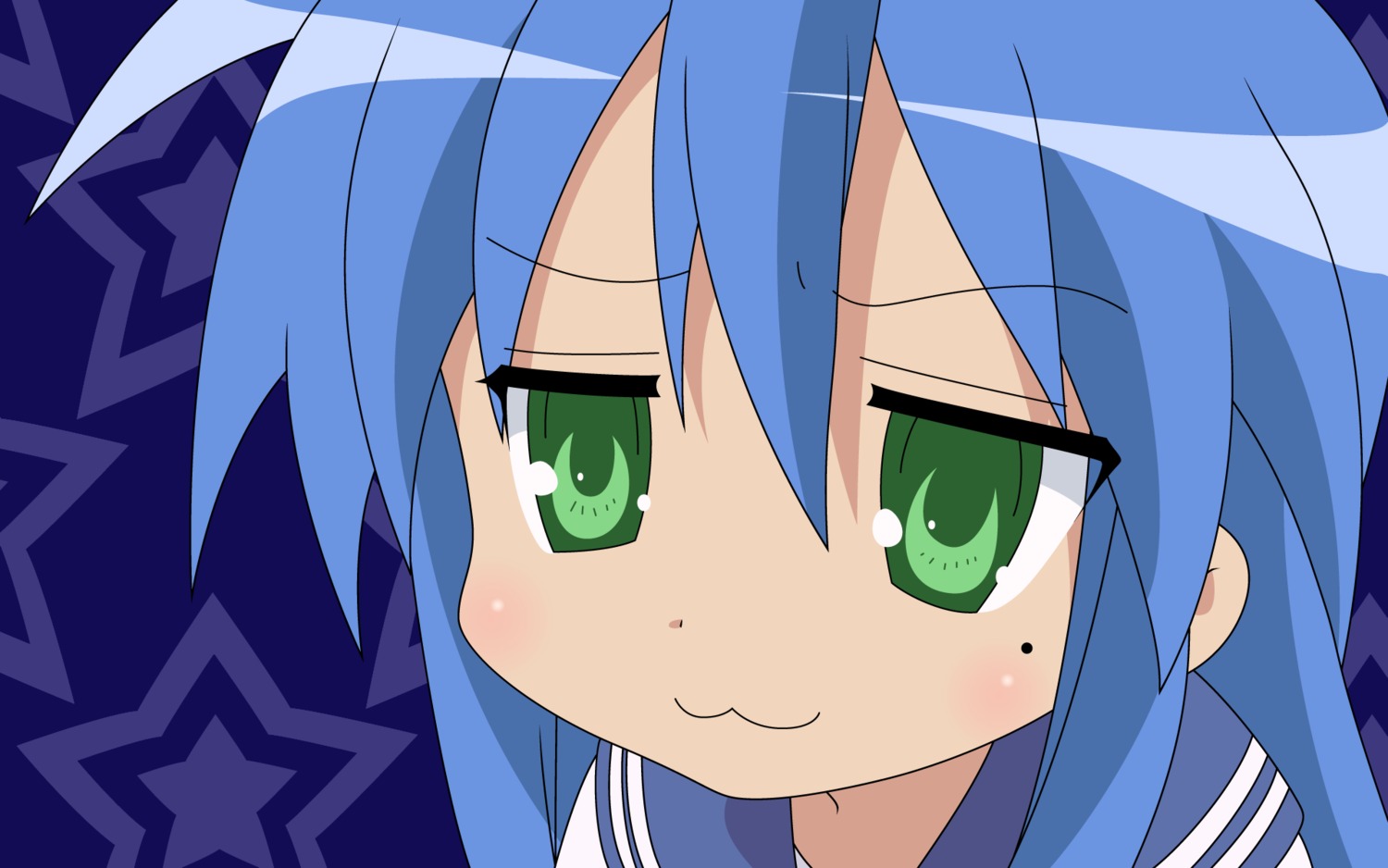 izumi_konata lucky_star seifuku vector_trace wallpaper