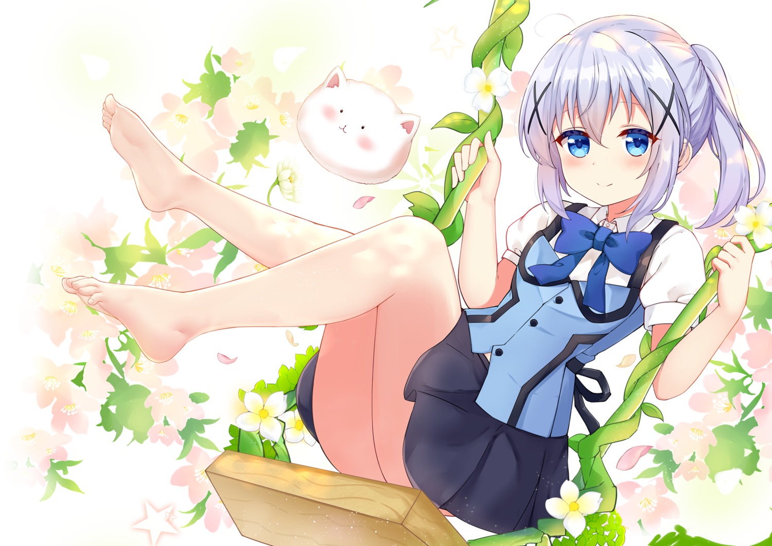 feet gochuumon_wa_usagi_desu_ka? kafuu_chino kana_(kuaua) skirt_lift tippy_(gochiusa) waitress