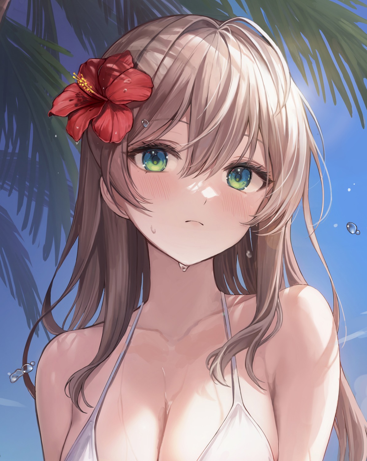 bikini_top swimsuits wet yuna_(deadawon)