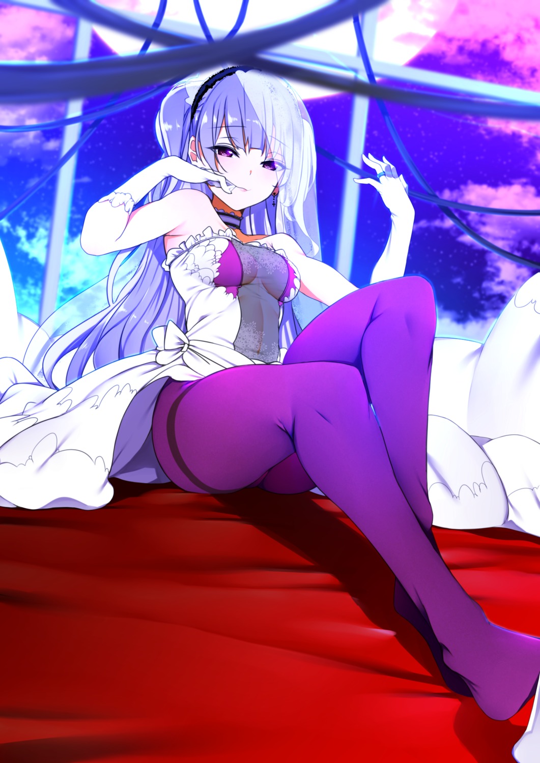 ajax_(azur_lane) azur_lane dress manabebebe pantyhose wedding_dress