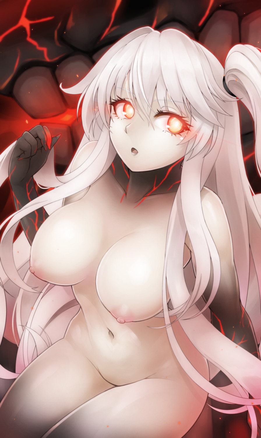 aircraft_carrier_hime kantai_collection naked nipples pokke