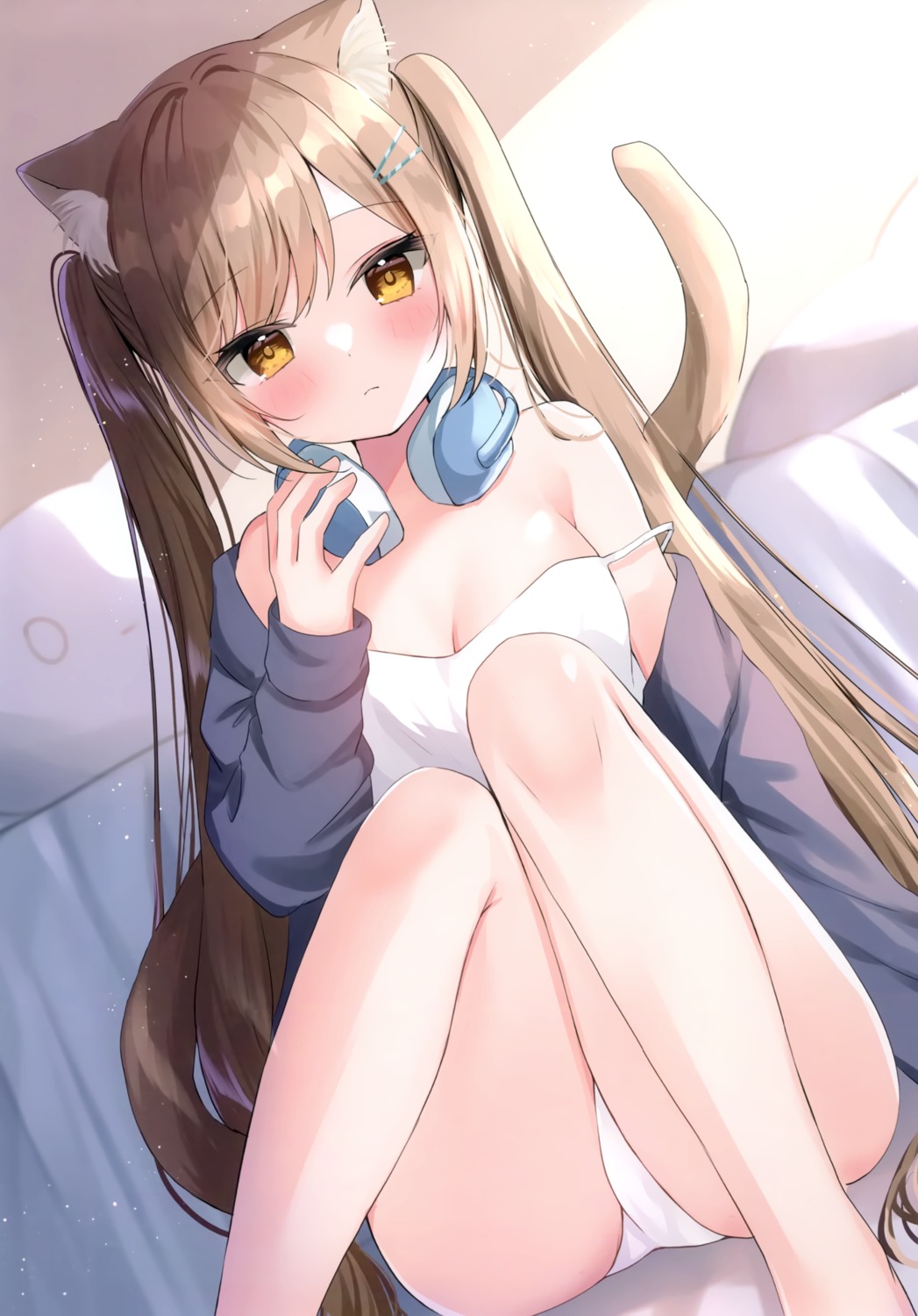 animal_ears hamico headphones lingerie nekomimi omochi_box pajama pantsu tail