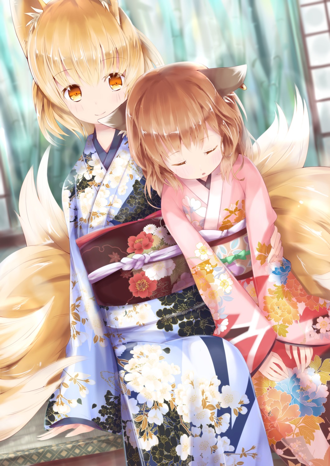 animal_ears chen japa kimono kitsune tail touhou yakumo_ran