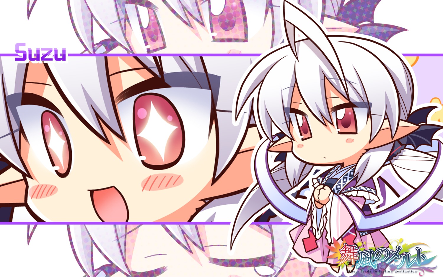 chibi elf komowata_haruka maikaze_no_melt pointy_ears suzu_(suzukaze_no_melt) wallpaper