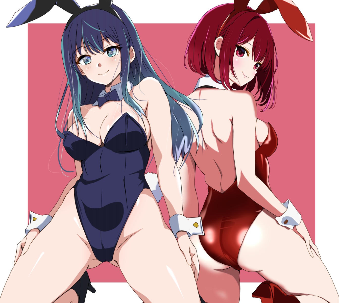 animal_ears arima_kana ass bunny_ears bunny_girl heels kurokawa_akane no_bra oshi_no_ko tail tetsuado