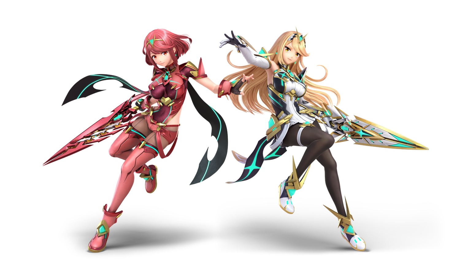 armor bodysuit cg cleavage dress garter hikari_(xenoblade_2) homura_(xenoblade_2) monolith_soft nintendo super_smash_bros. sword thighhighs xenoblade xenoblade_chronicles_2