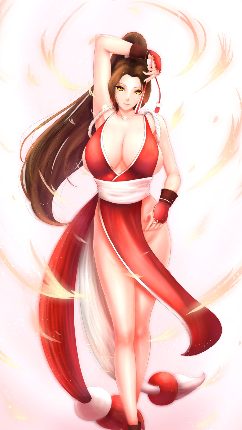 edwardapcychu japanese_clothes king_of_fighters no_bra open_shirt shiranui_mai