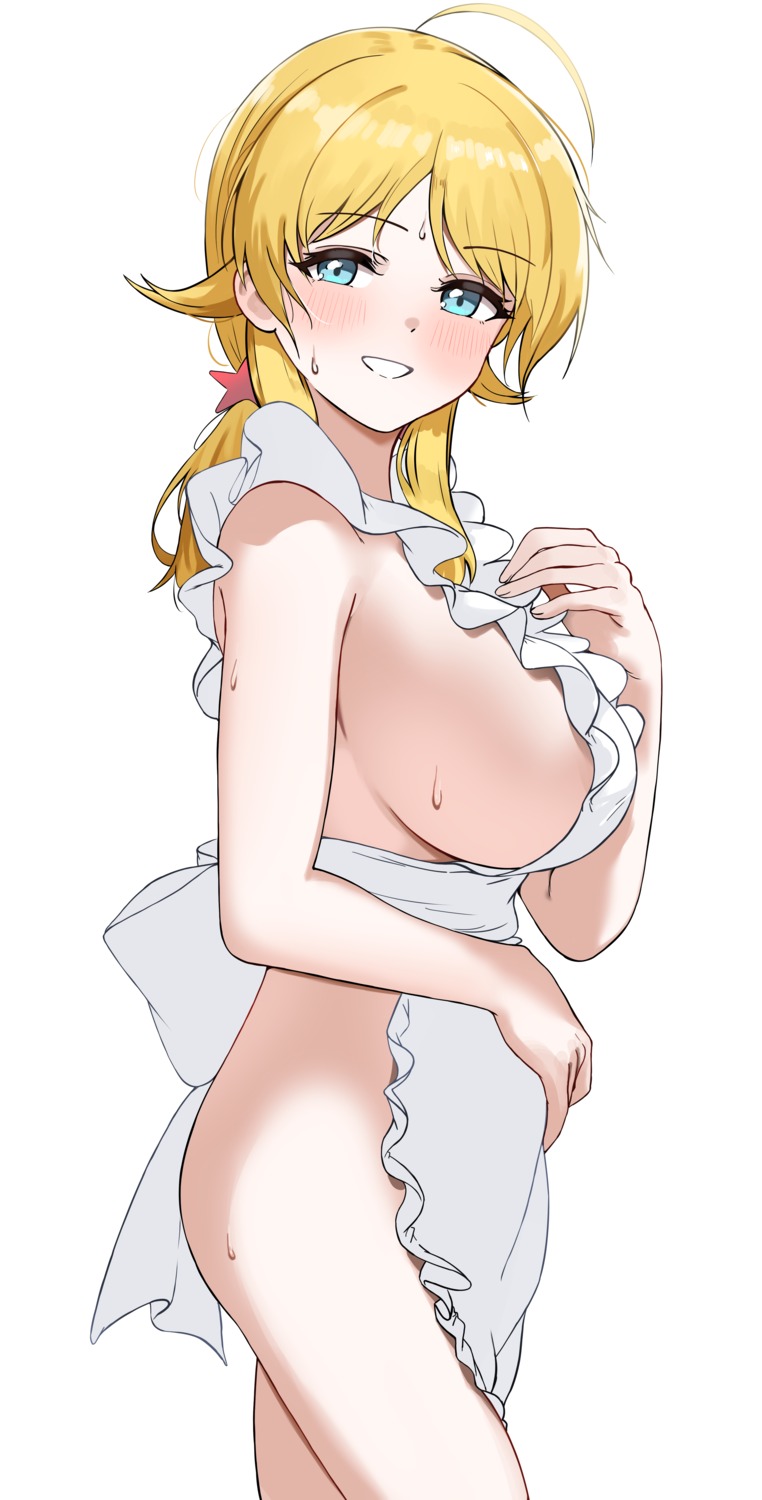 hachimiya_meguru naked_apron pdal_(pdalhhh) the_idolm@ster the_idolm@ster_shiny_colors