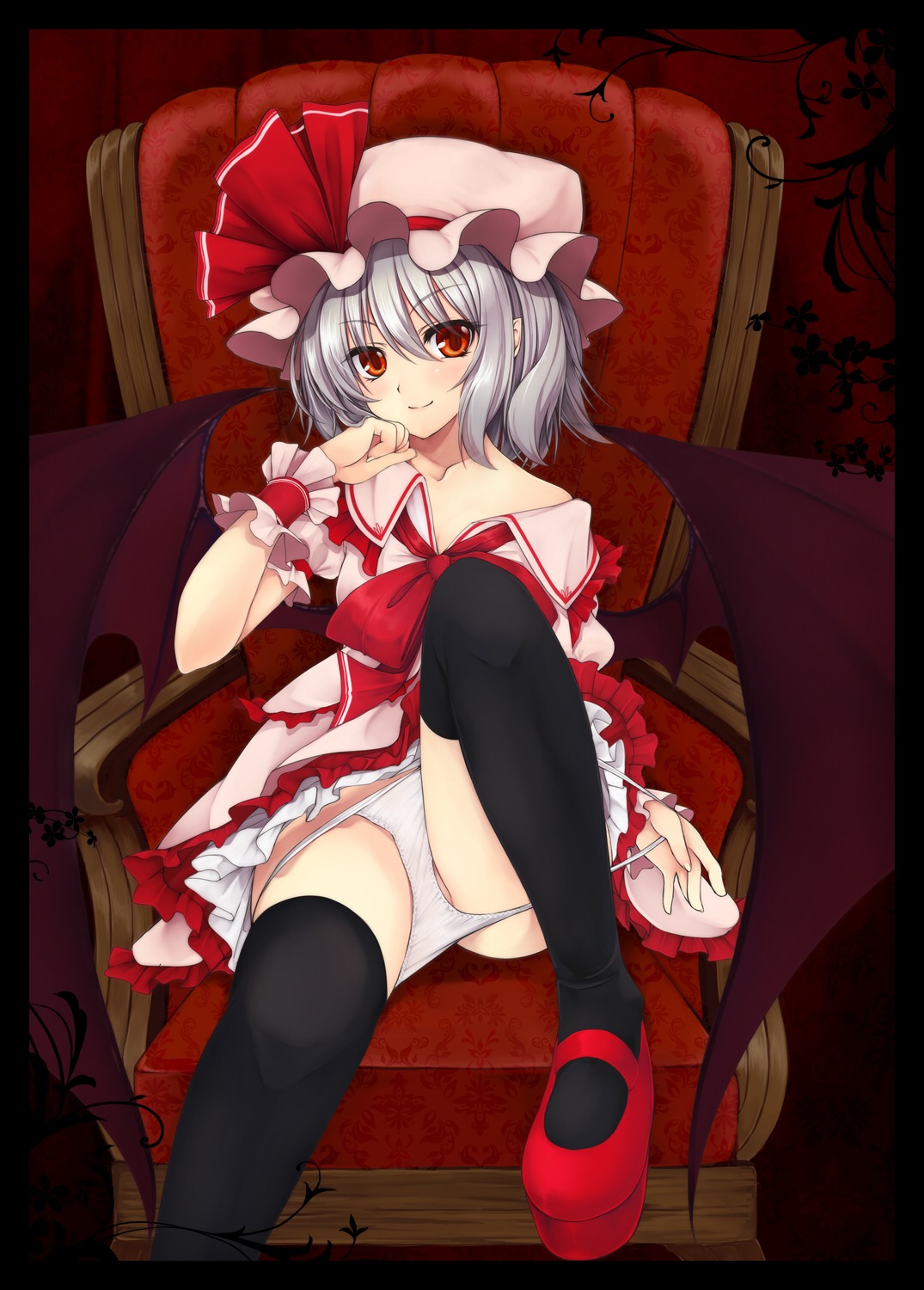 loli pantsu panty_pull remilia_scarlet thighhighs touhou utakata wings