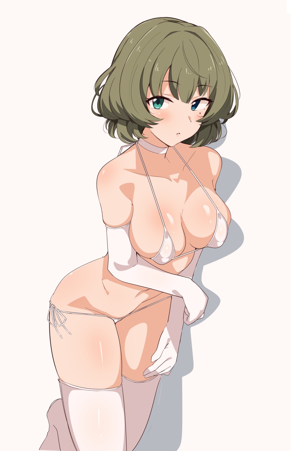 bikini erect_nipples heterochromia seihekiog swimsuits takagaki_kaede the_idolm@ster the_idolm@ster_cinderella_girls thighhighs