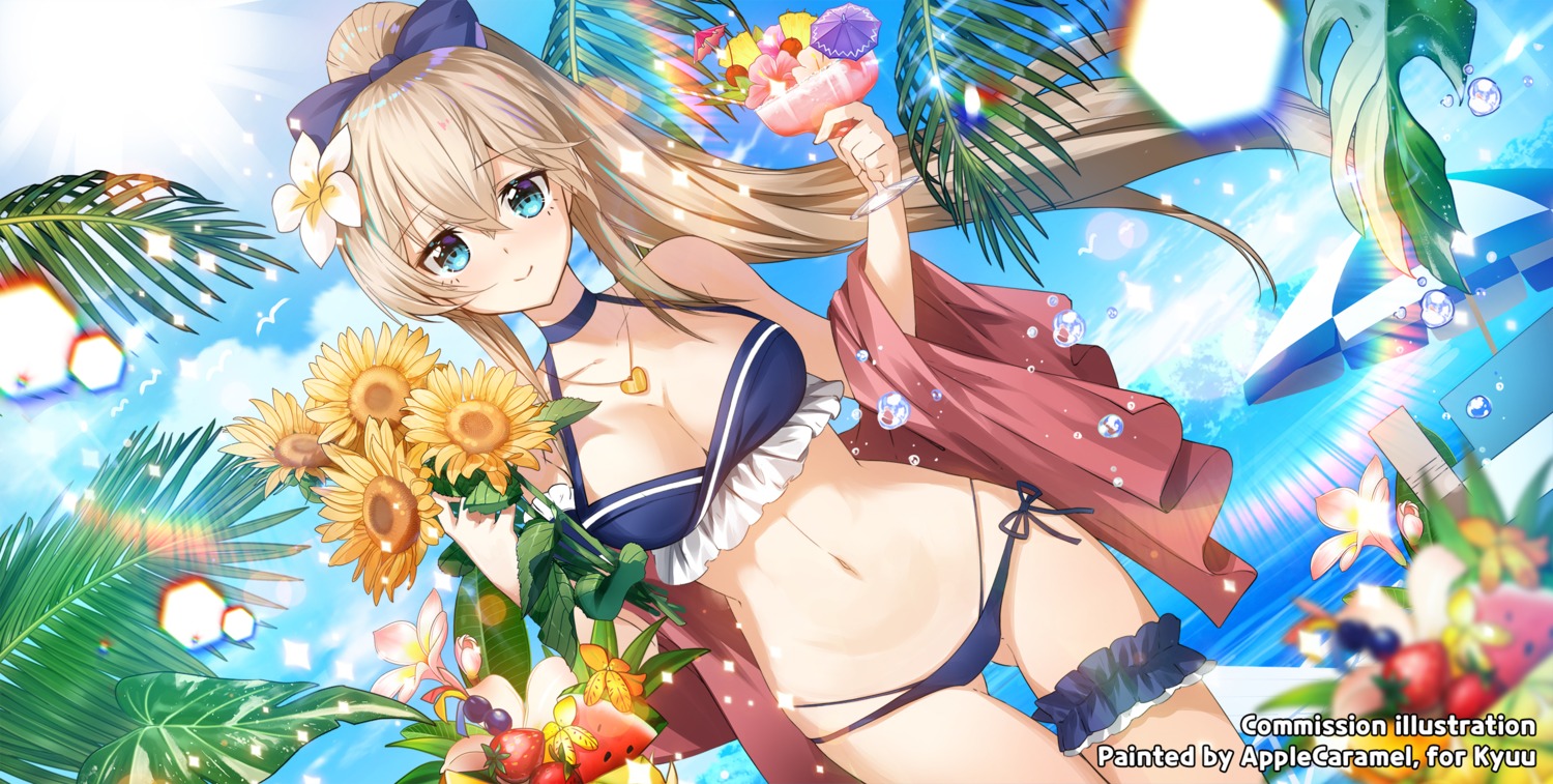 apple_caramel bikini cleavage garter swimsuits