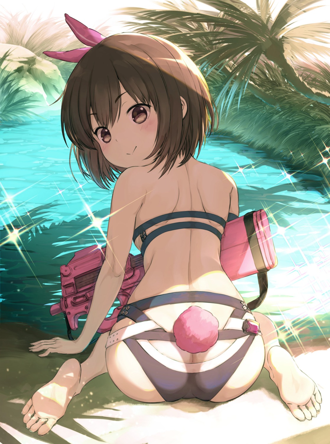 animal_ears ass bikini ek_masato feet gun gun_gale_online kohiruimaki_karen llenn loli swimsuits sword_art_online sword_art_online_alternative:_gun_gale_online tail wet