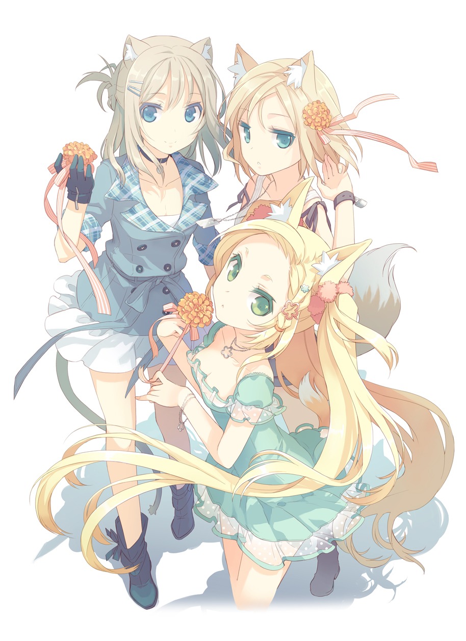 animal_ears cleavage h2so4 tail thighhighs