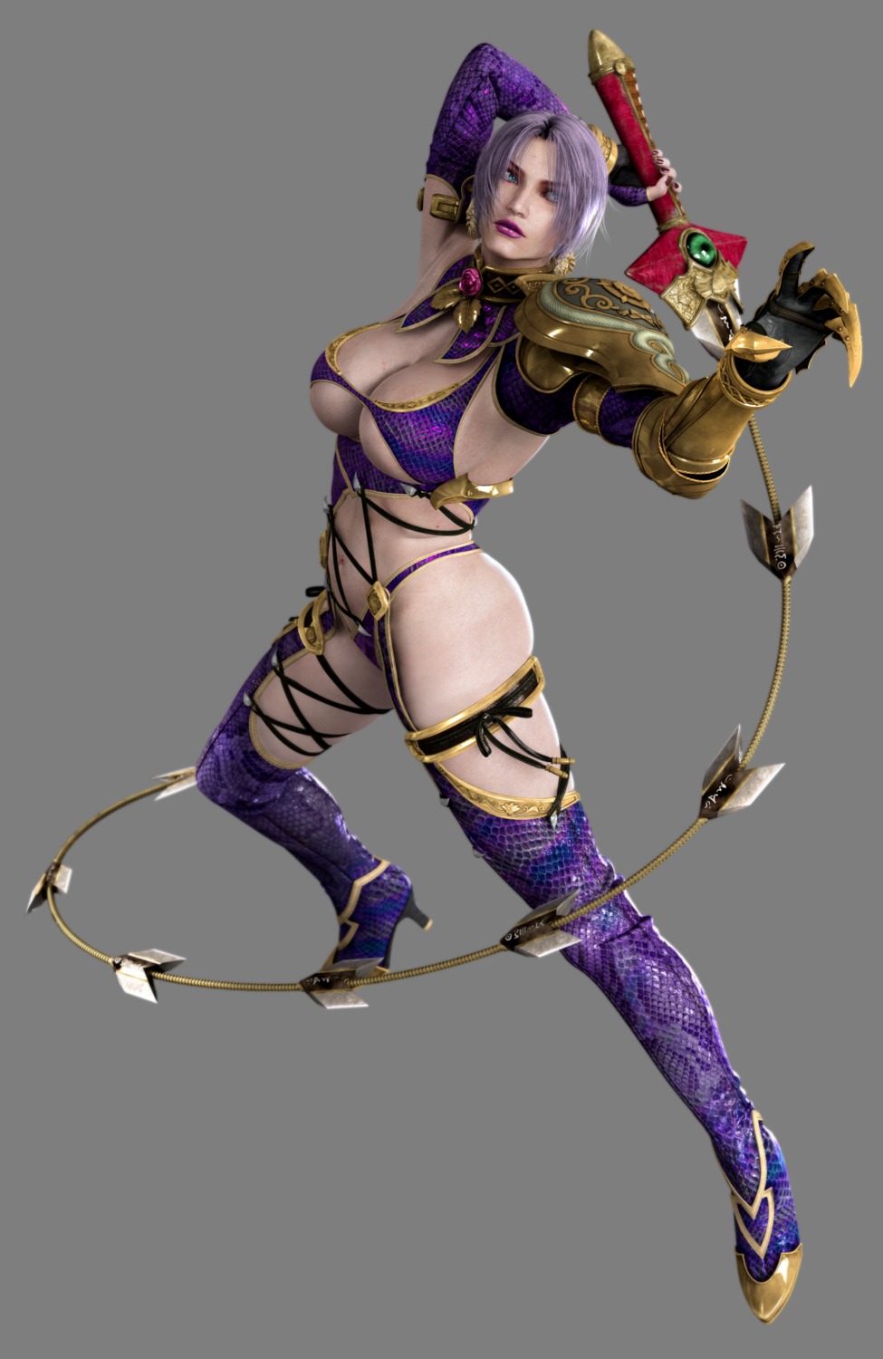 bikini_armor cleavage ivy_valentine soul_calibur soul_calibur_iv sword thighhighs underboob weapon