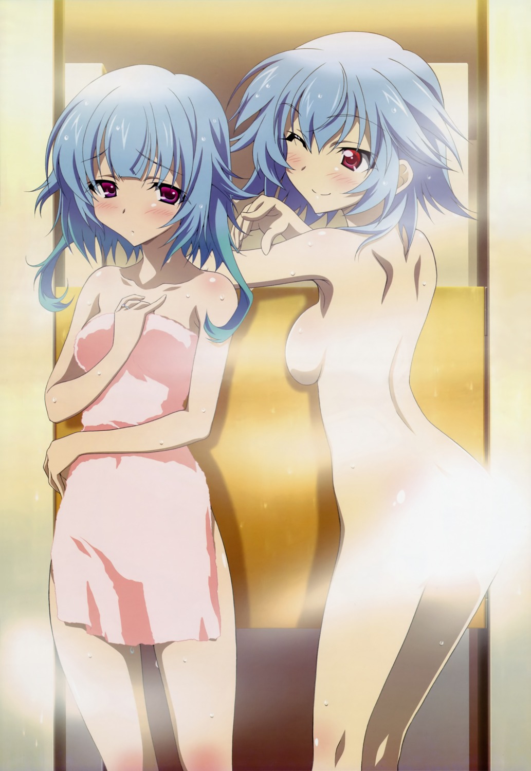 hirayama_madoka infinite_stratos naked sarashiki_kanzashi sarashiki_tatenashi towel