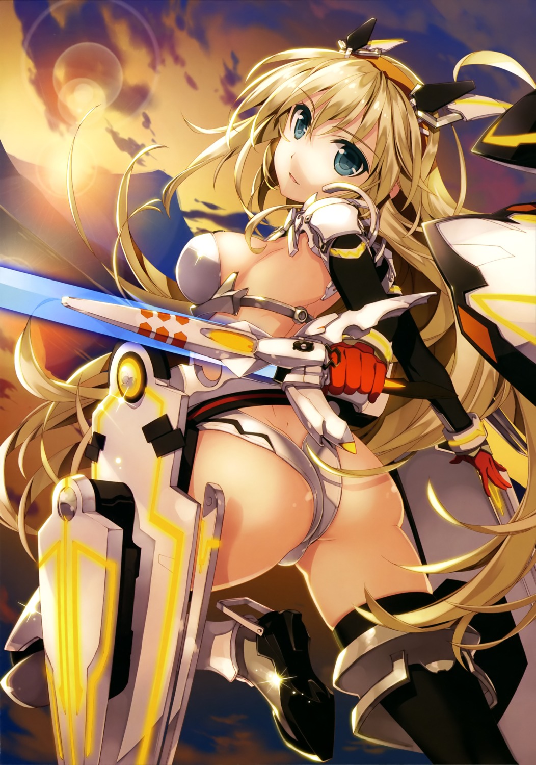 armor ass bikini_armor fujima_takuya rigel sword thighhighs z/x_zillions_of_enemy_x