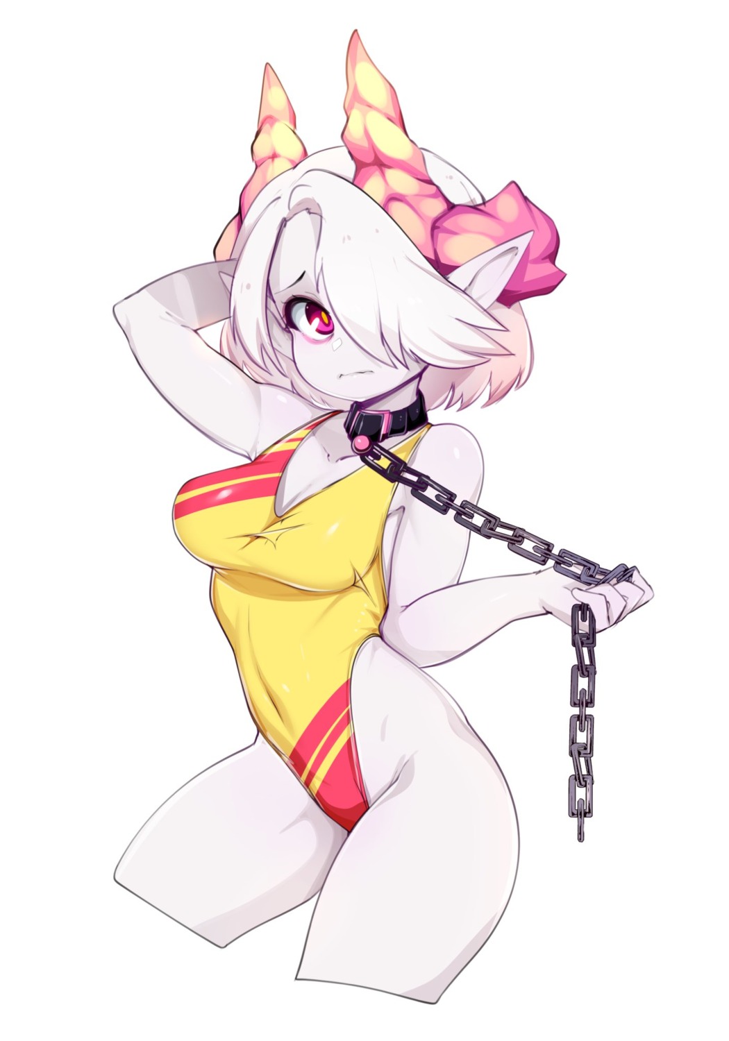 bondage horns pointy_ears slugbox swimsuits