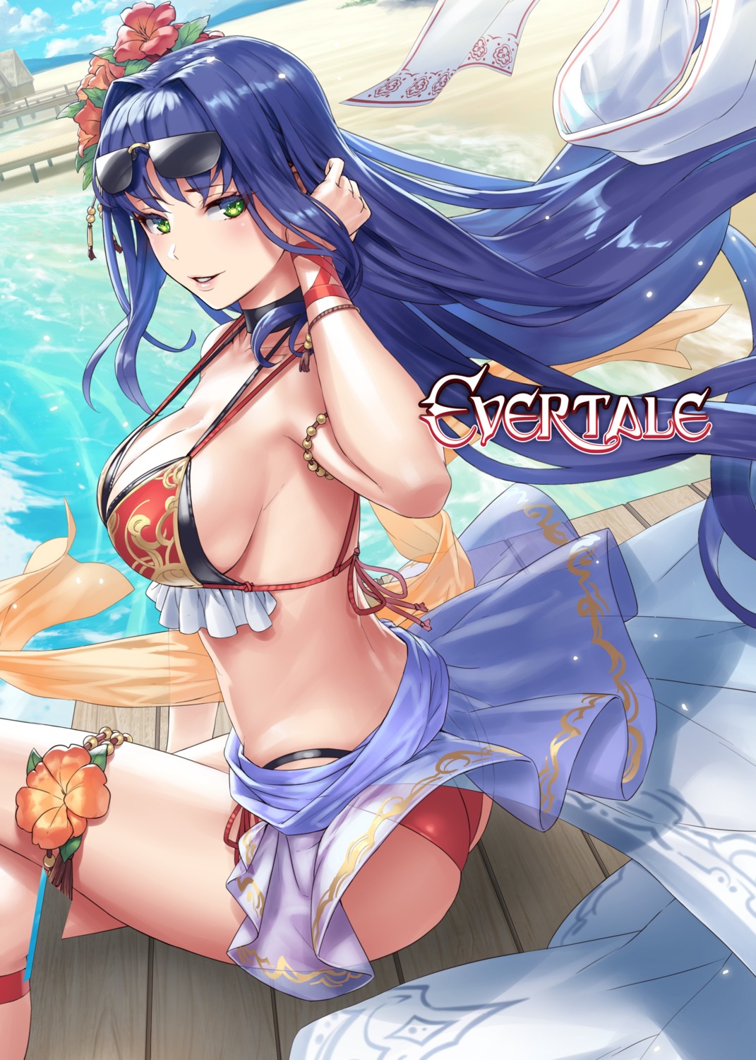 ass bikini evertale garter megane see_through skirt_lift swimsuits tagme