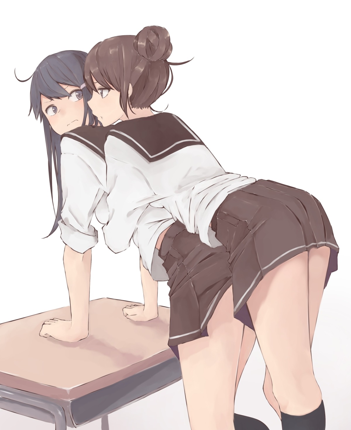 ass rutchifu_(31_pacers) seifuku yuri